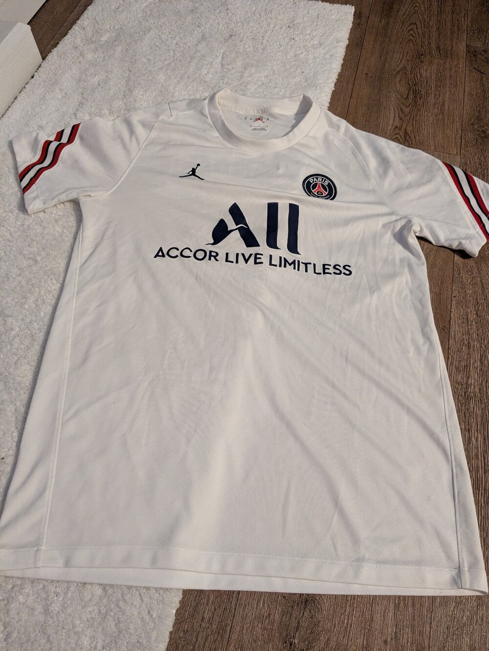 Paris Saint-Germain White Jordan Collaboratión Football Jersey